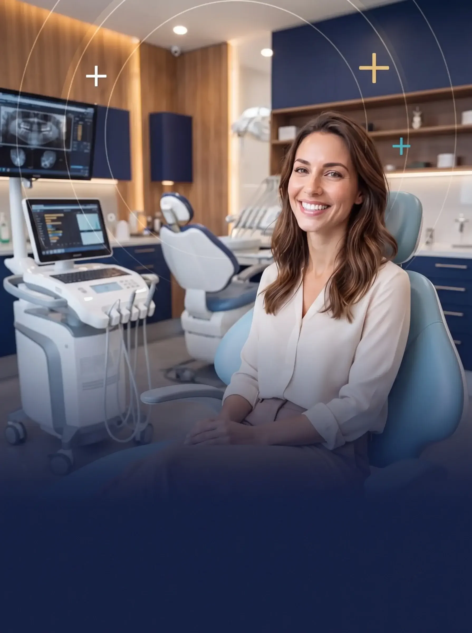 Illustration of a bright smile representing cosmetic dentistry and teeth whitening